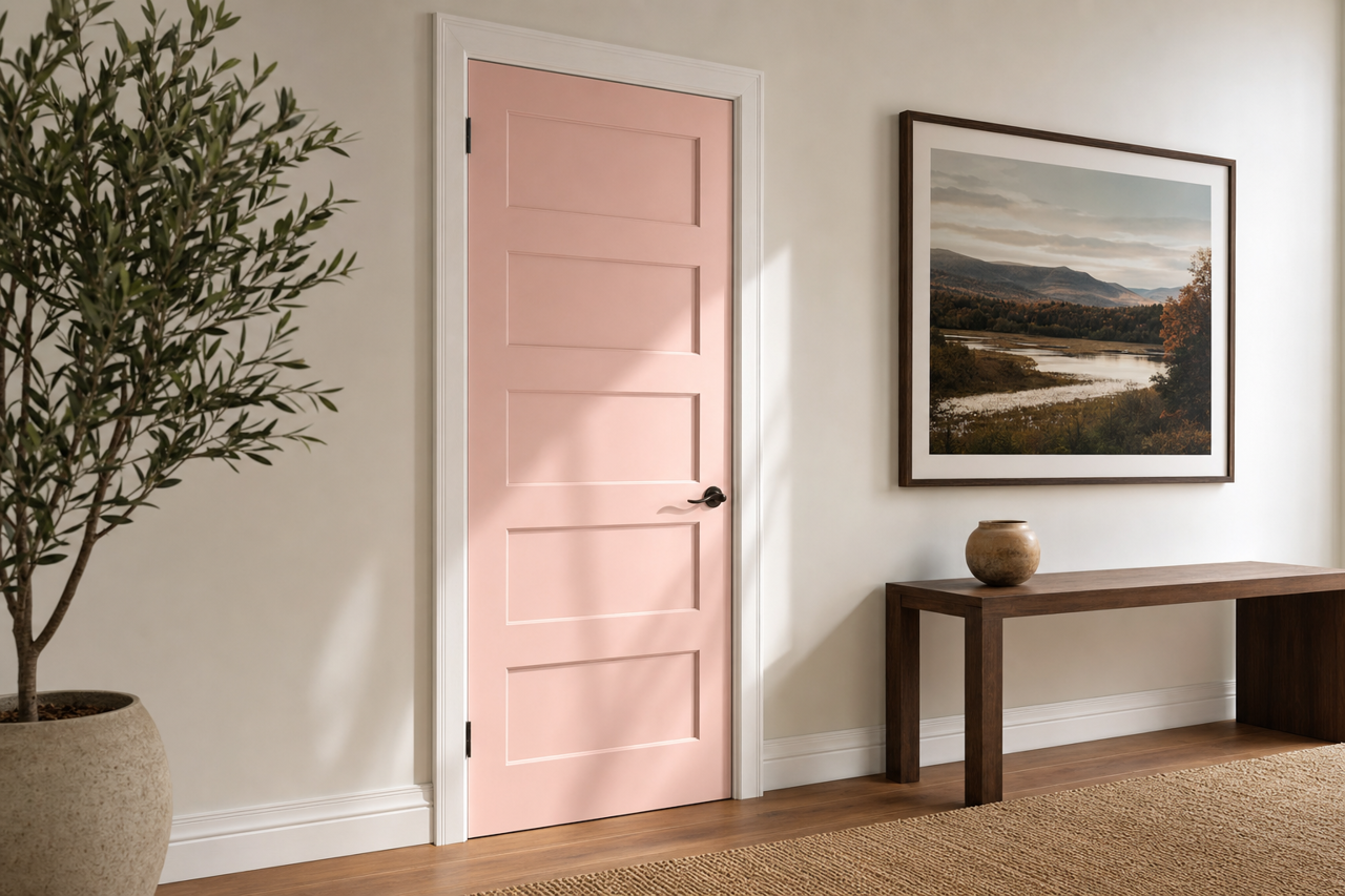 Petunia Pink by Benjamin Moore on interior-doors
