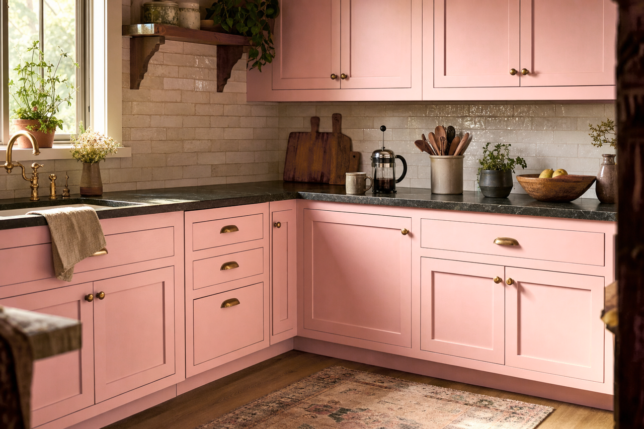 Engagement by Benjamin Moore on cabinets