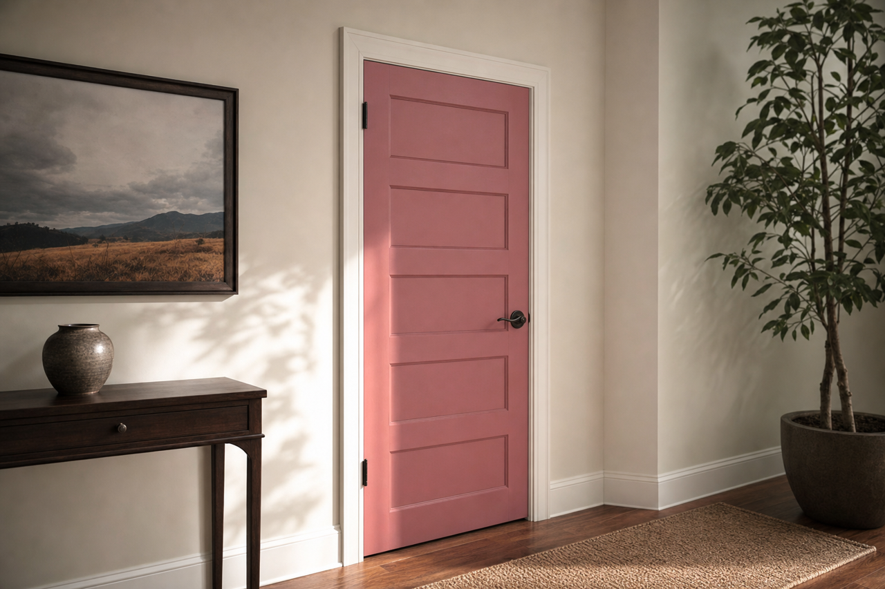 Burgundy by Benjamin Moore on interior-doors