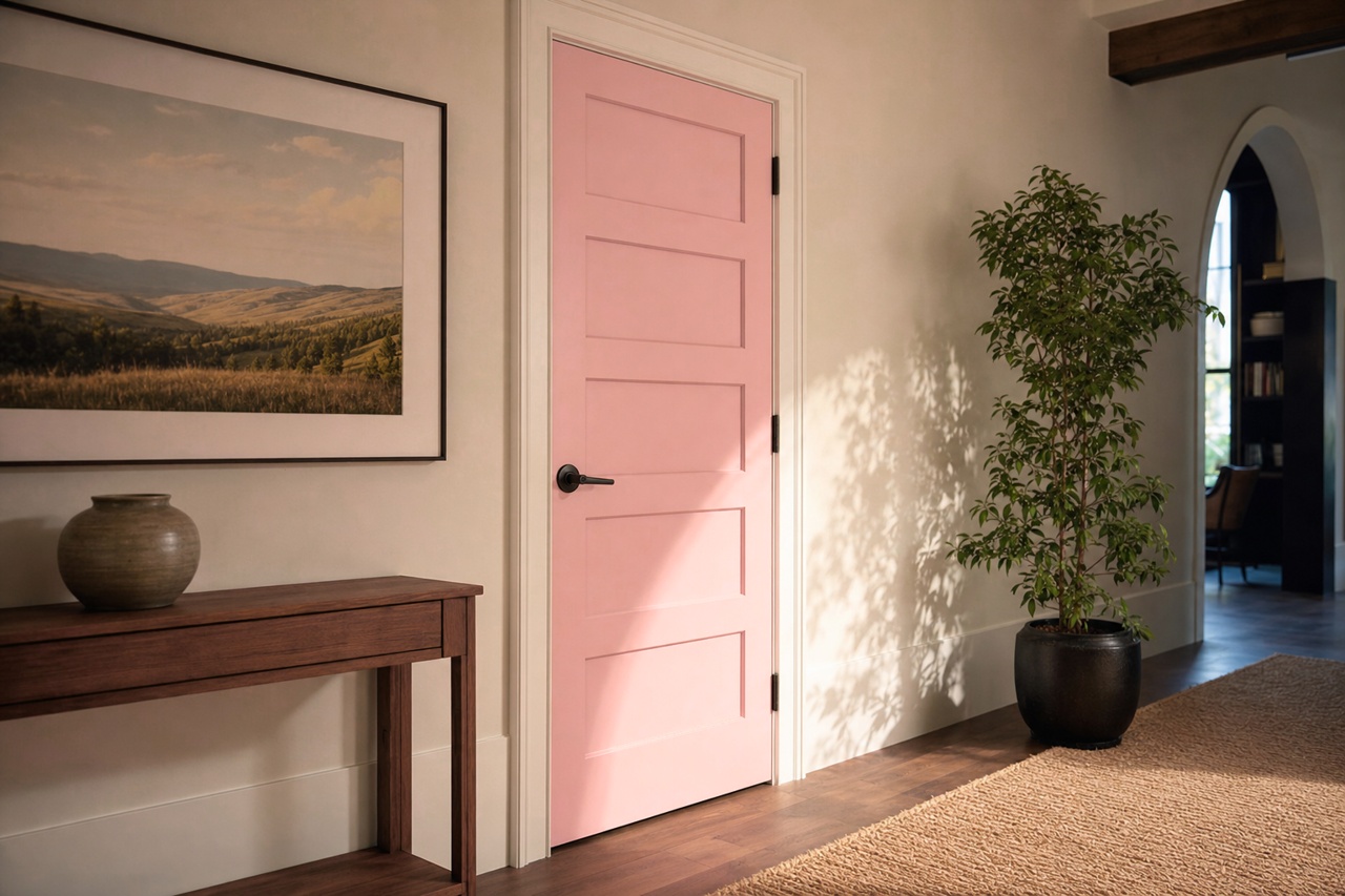 Hearts Delight by Benjamin Moore on interior-doors