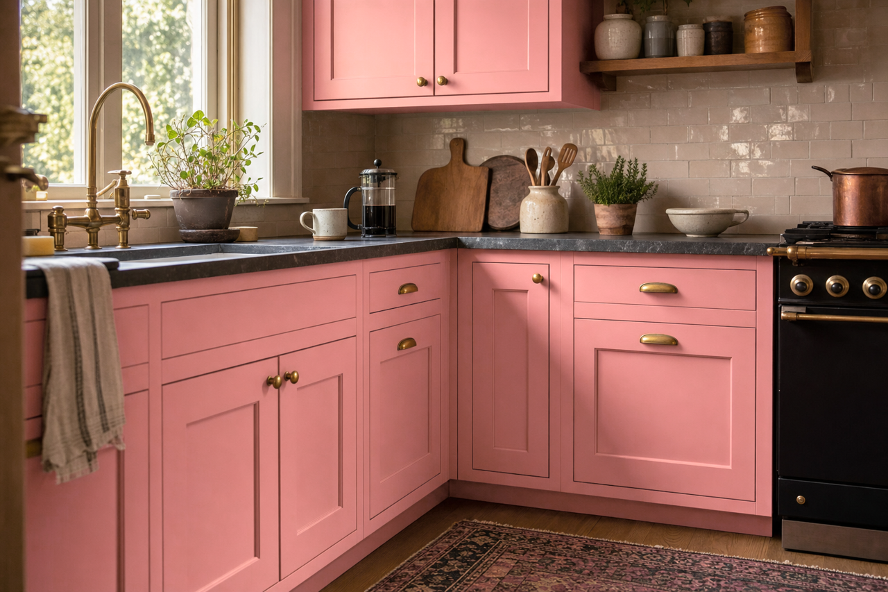 Secret Garden by Benjamin Moore on cabinets
