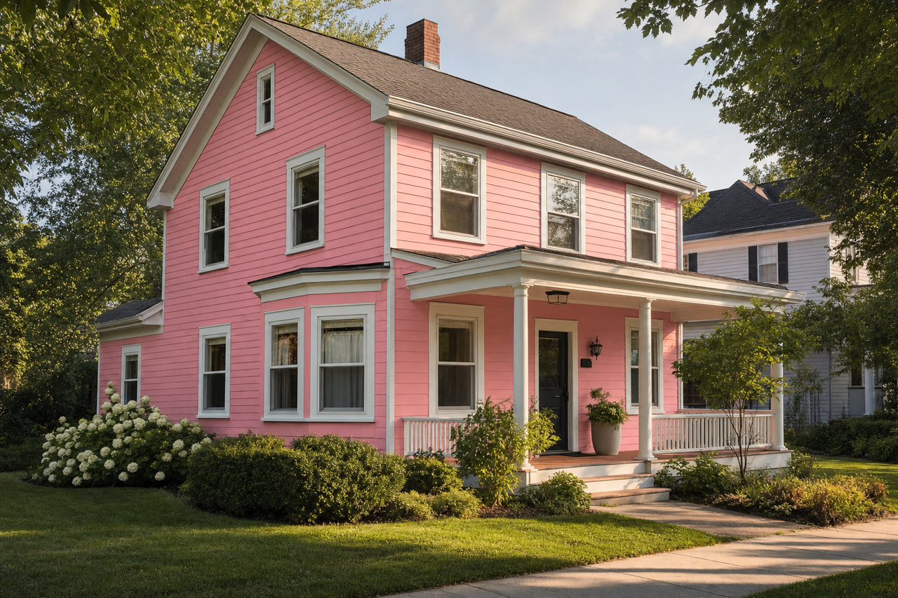 Pink Buff by Benjamin Moore on exterior