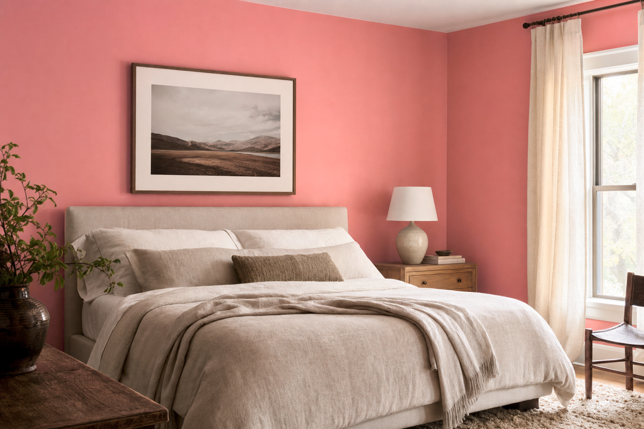 Pink Buff by Benjamin Moore on interiors