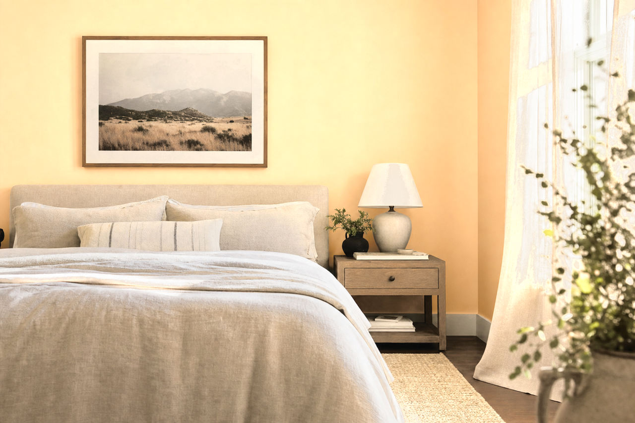 Tangerine by Benjamin Moore on interiors