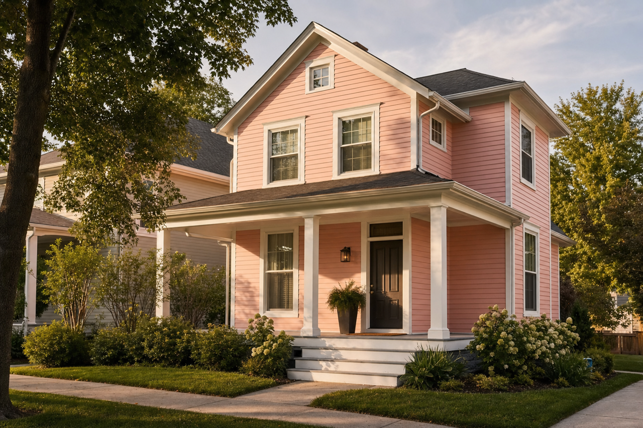 Fantasy Pink by Benjamin Moore on exterior