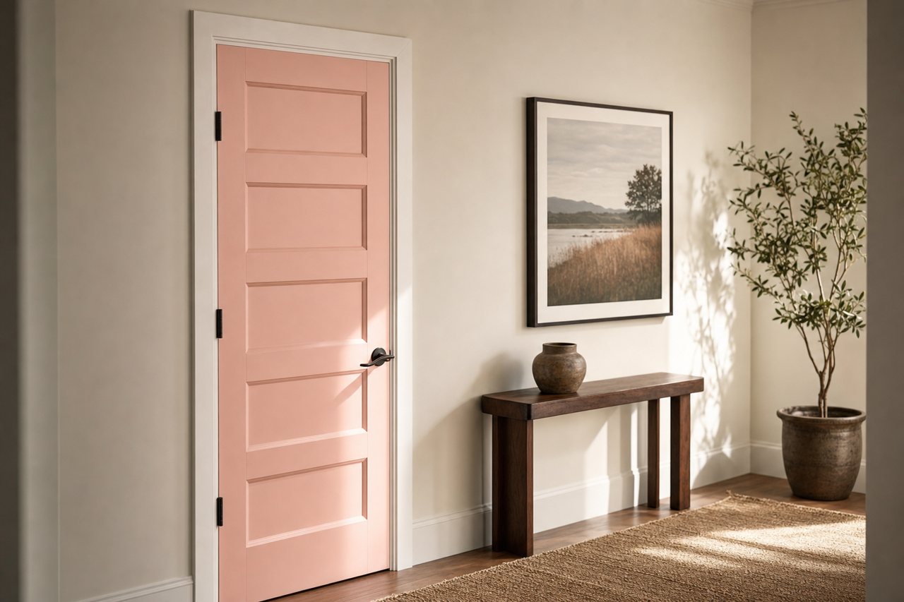 Fantasy Pink by Benjamin Moore on interior-doors