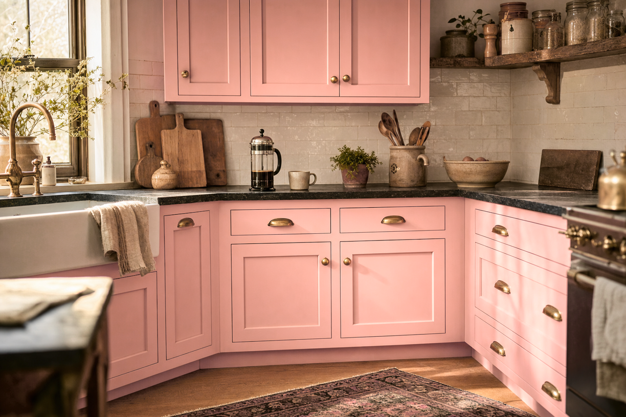 Sailor's Delight by Benjamin Moore on cabinets