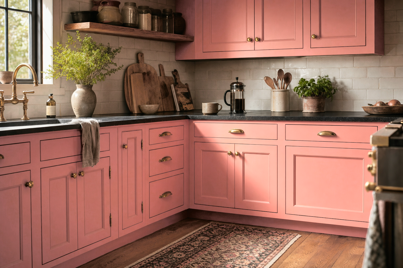 Minstrel Heart by Benjamin Moore on cabinets