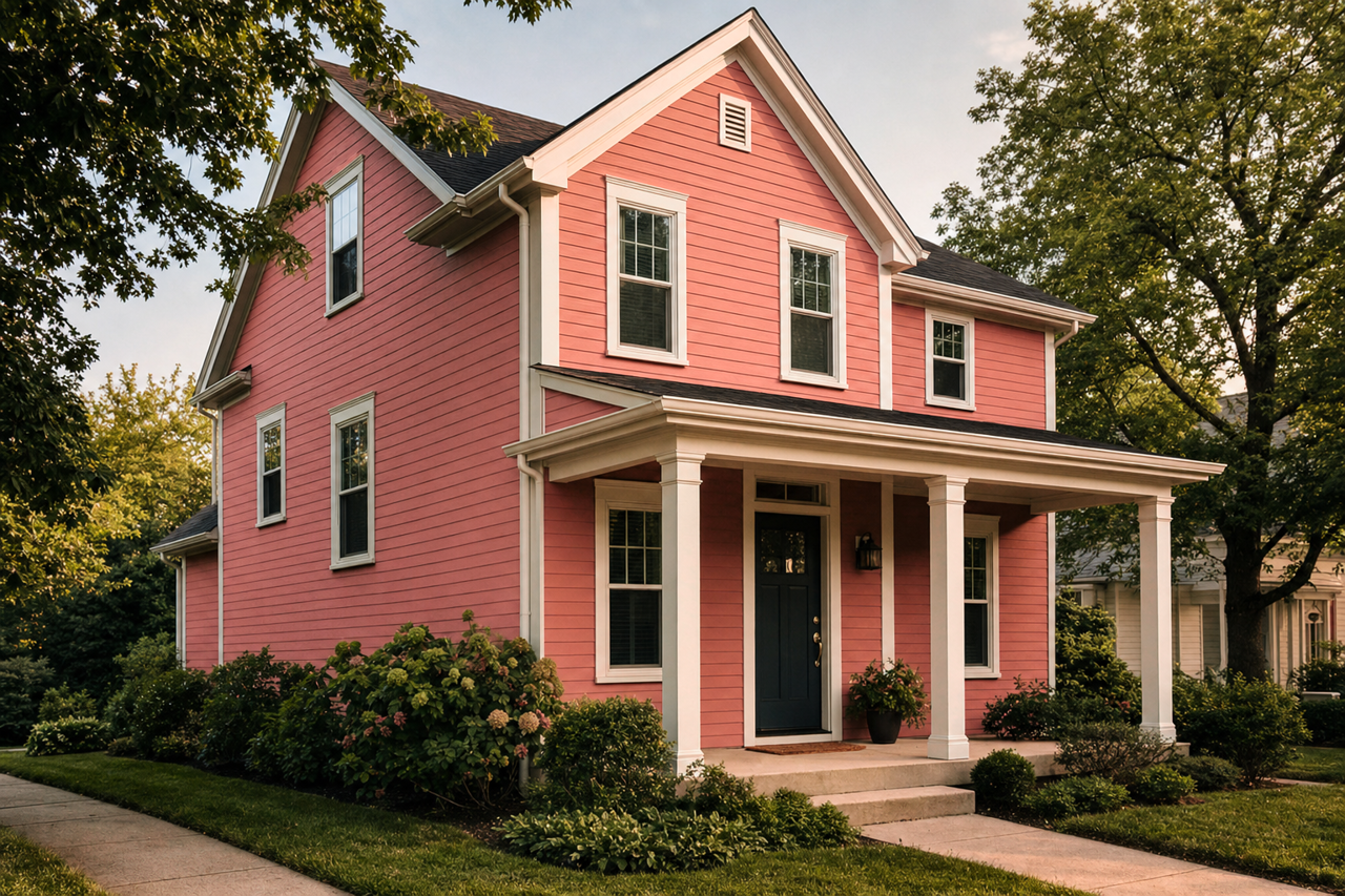Coral by Benjamin Moore on exterior