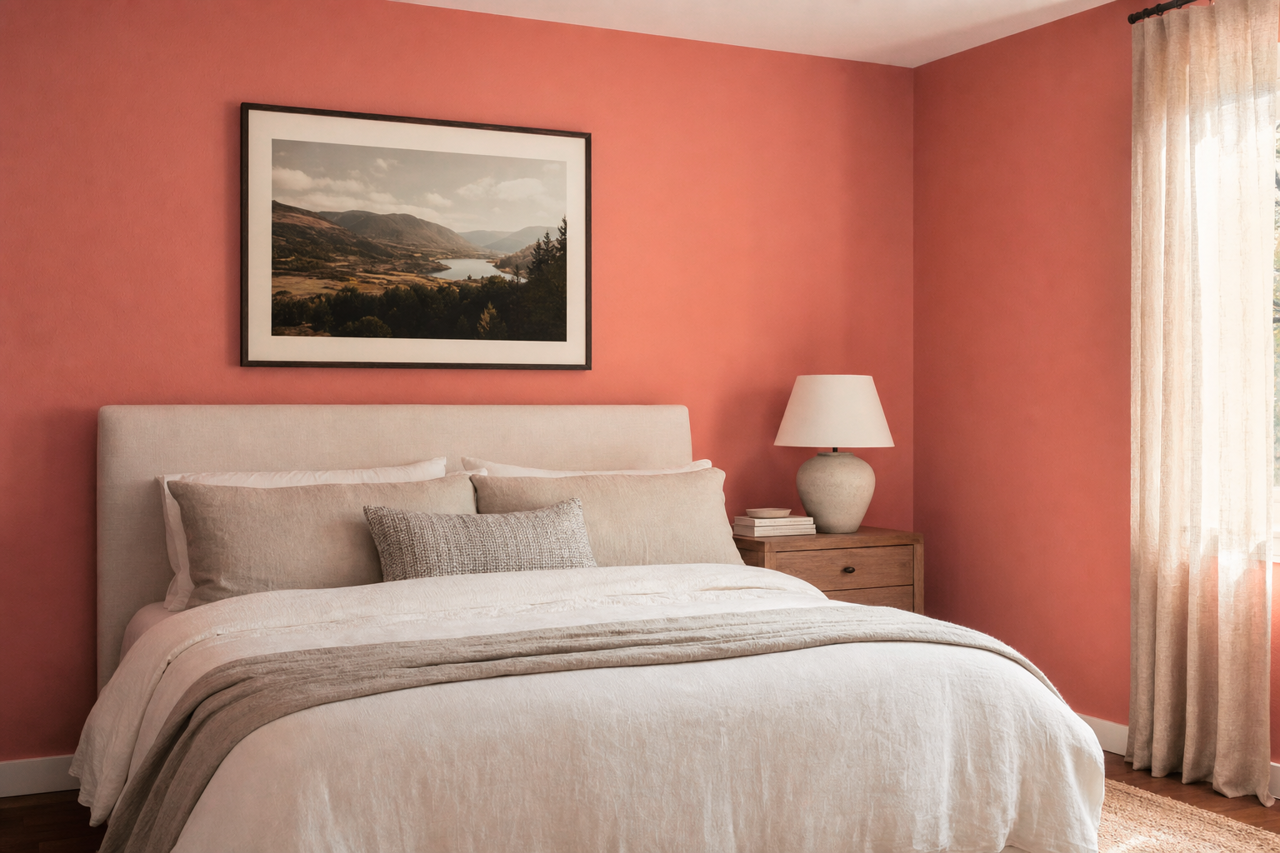 Coral by Benjamin Moore on interiors