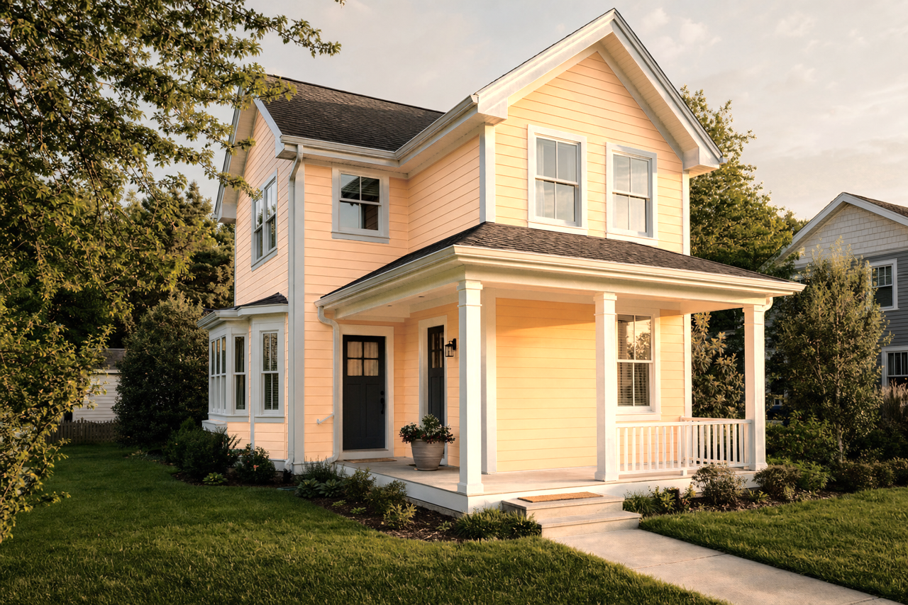 Peach Jam by Benjamin Moore on exterior