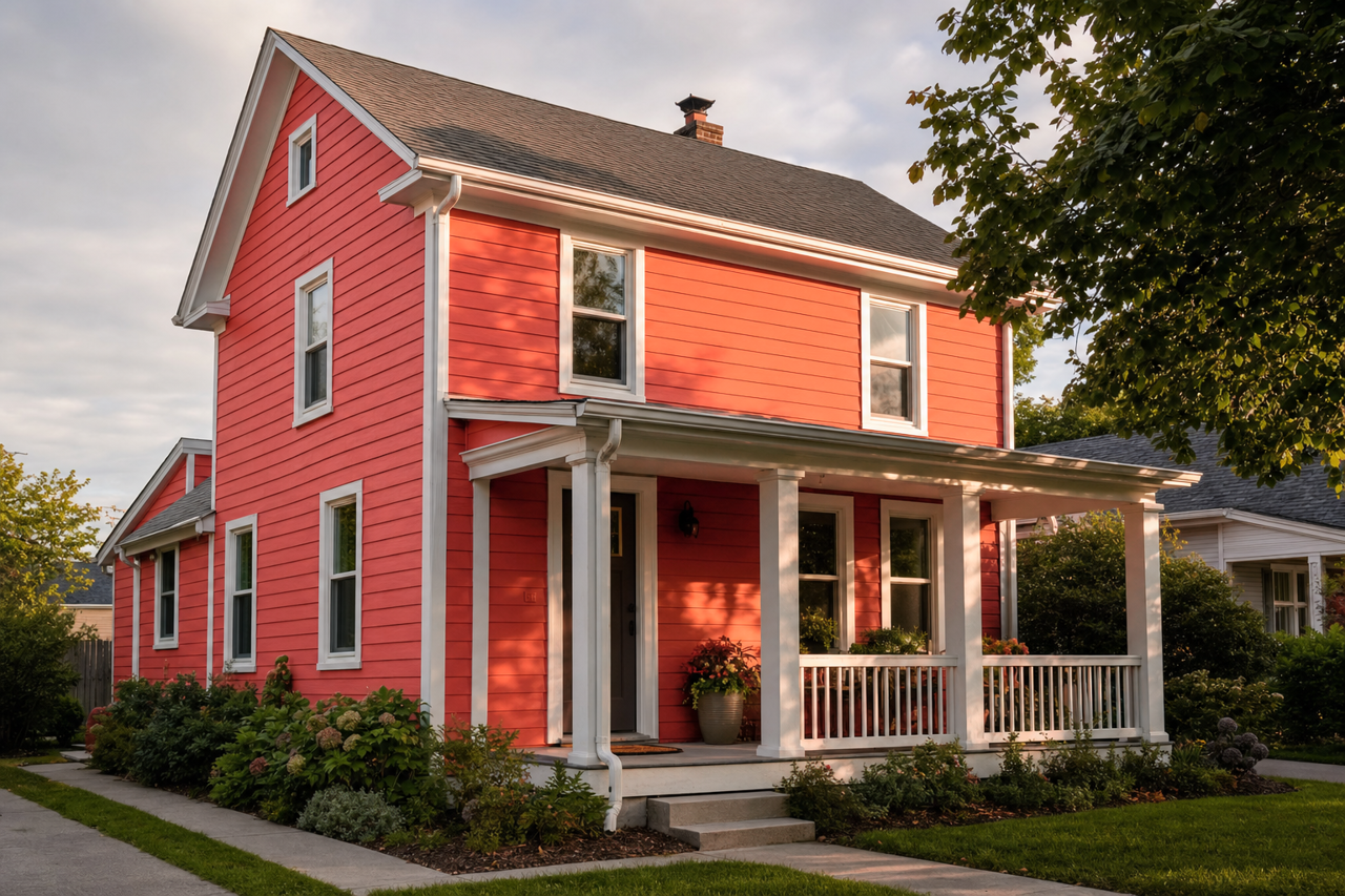 Habanero Pepper by Benjamin Moore on exterior