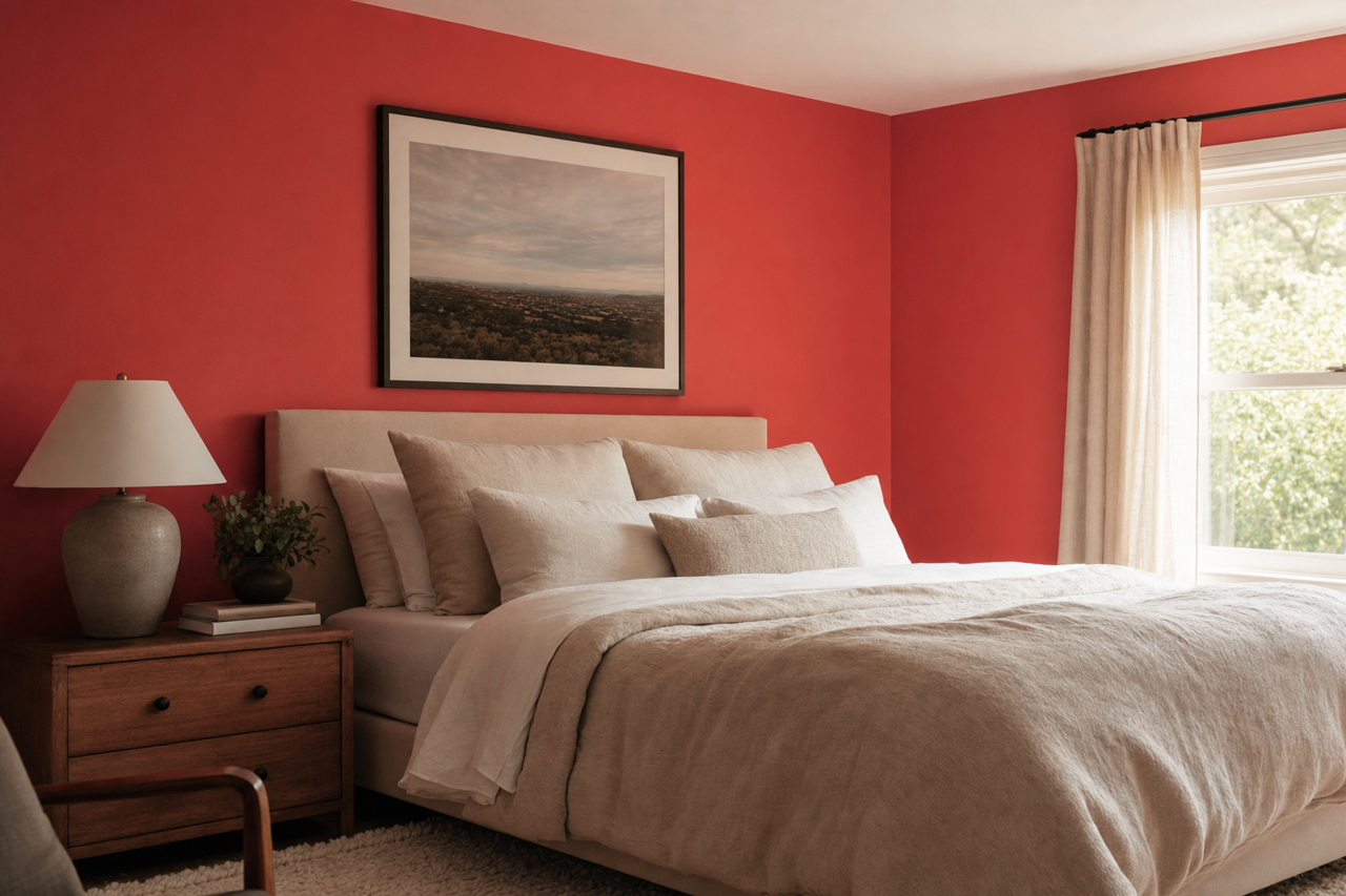 Red by Benjamin Moore on interiors