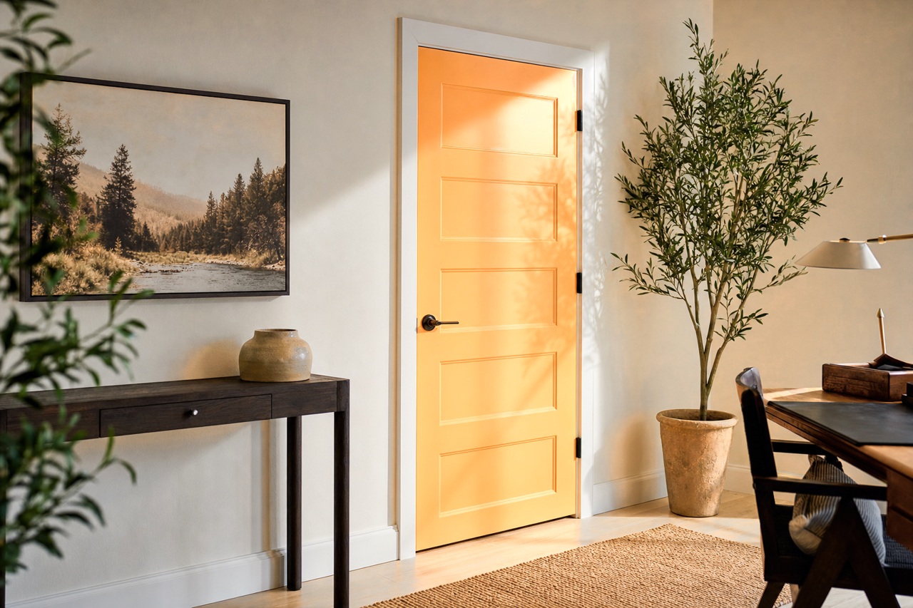 Seville Oranges by Benjamin Moore on interior-doors