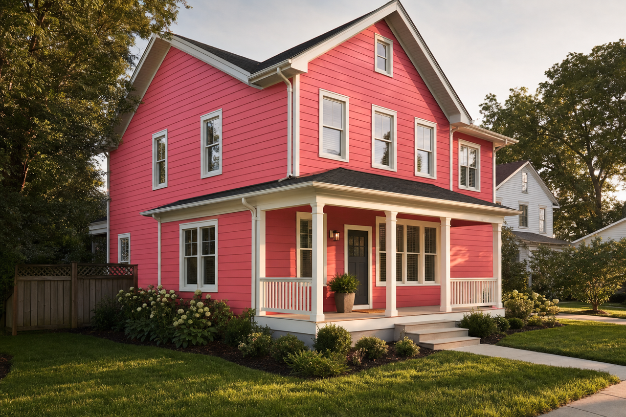 Milano Red by Benjamin Moore on exterior