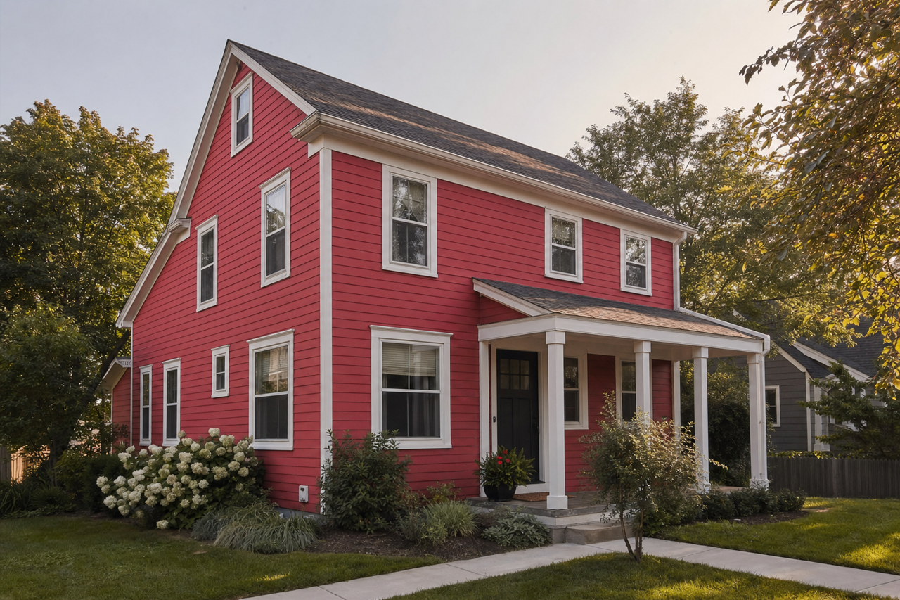 Umbria Red by Benjamin Moore on exterior