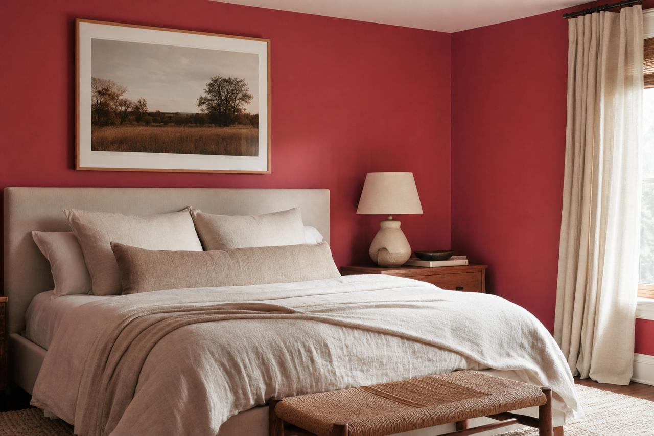 Umbria Red by Benjamin Moore on interiors
