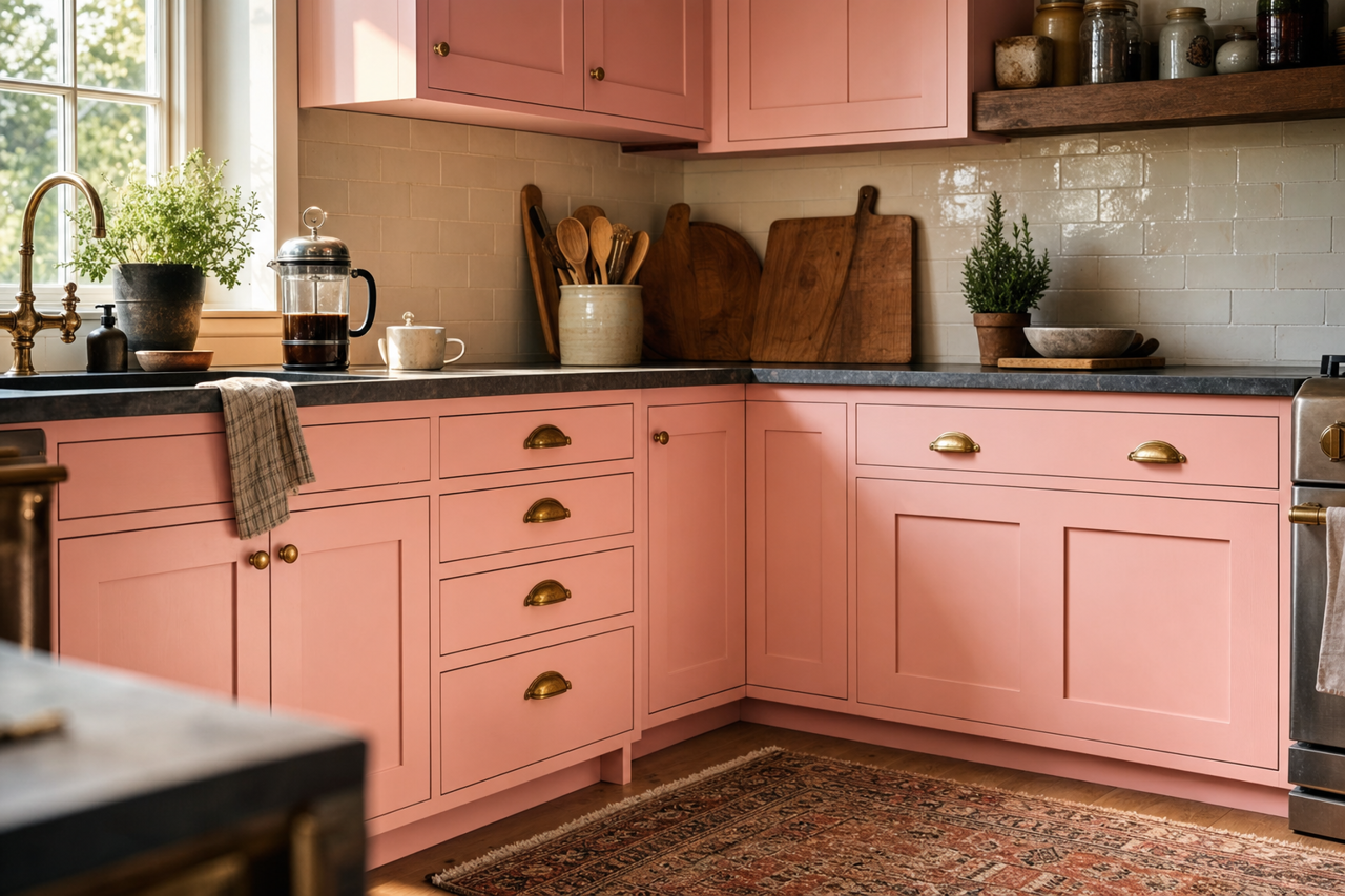 Bed by Benjamin Moore on cabinets