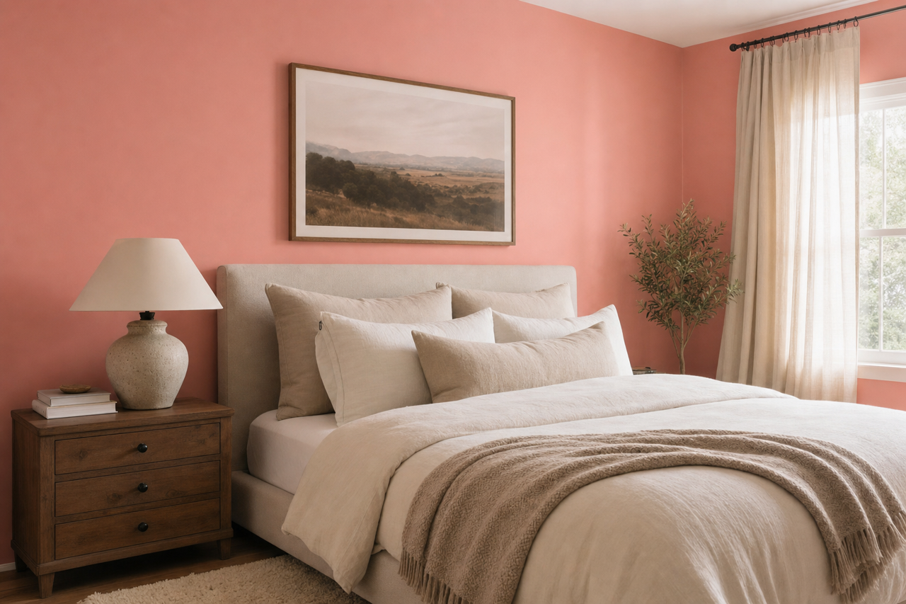 Bed by Benjamin Moore on interiors