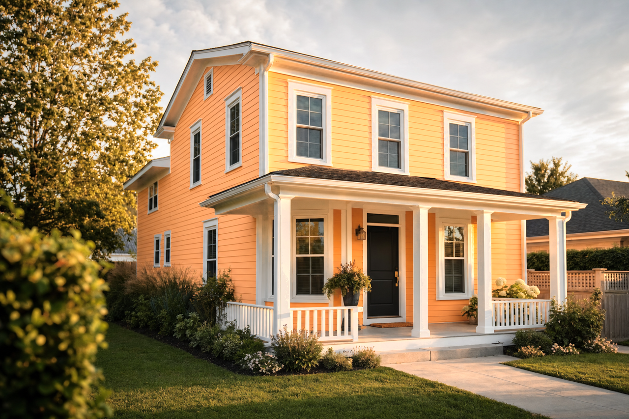 Tangerine by Benjamin Moore on exterior