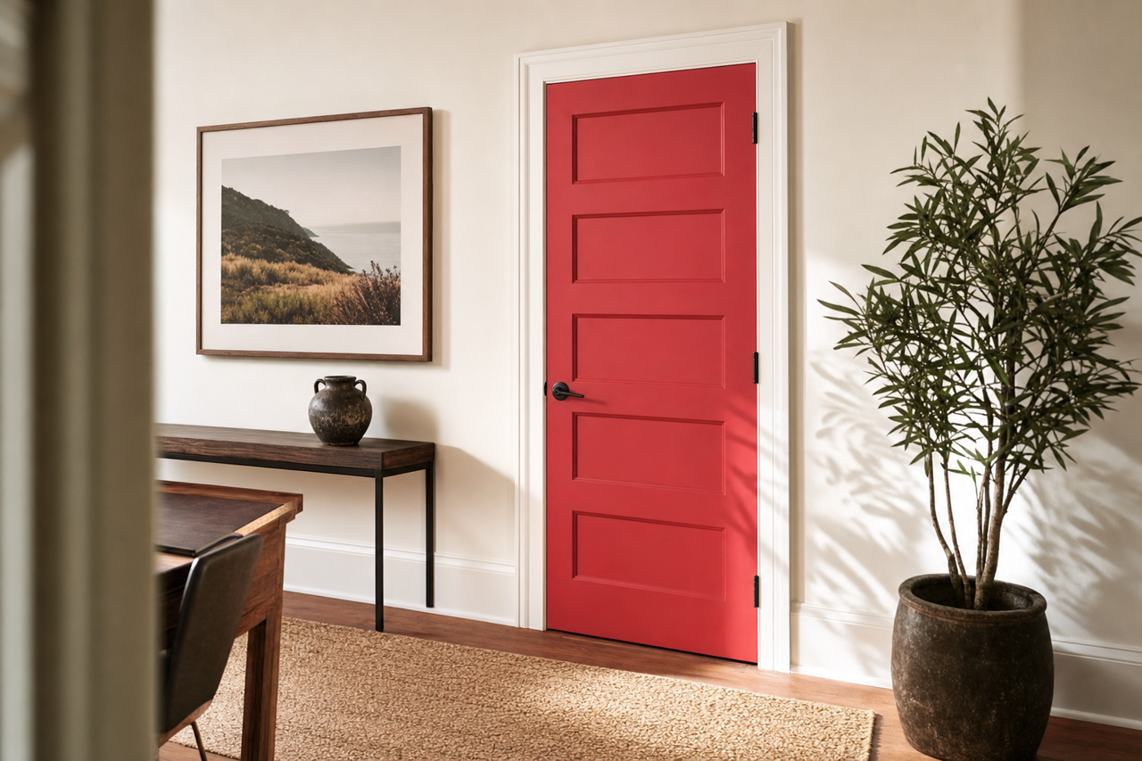 Holly Berry by Benjamin Moore on interior-doors