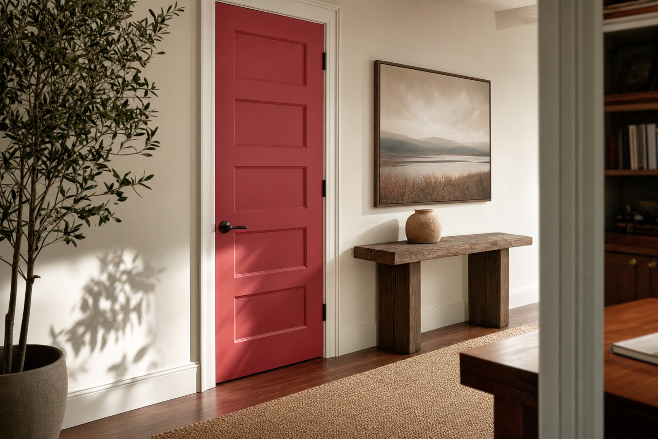 Currant by Benjamin Moore on interior-doors