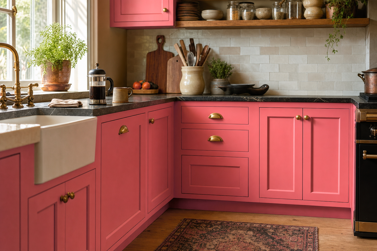 Deco Rose by Benjamin Moore on cabinets