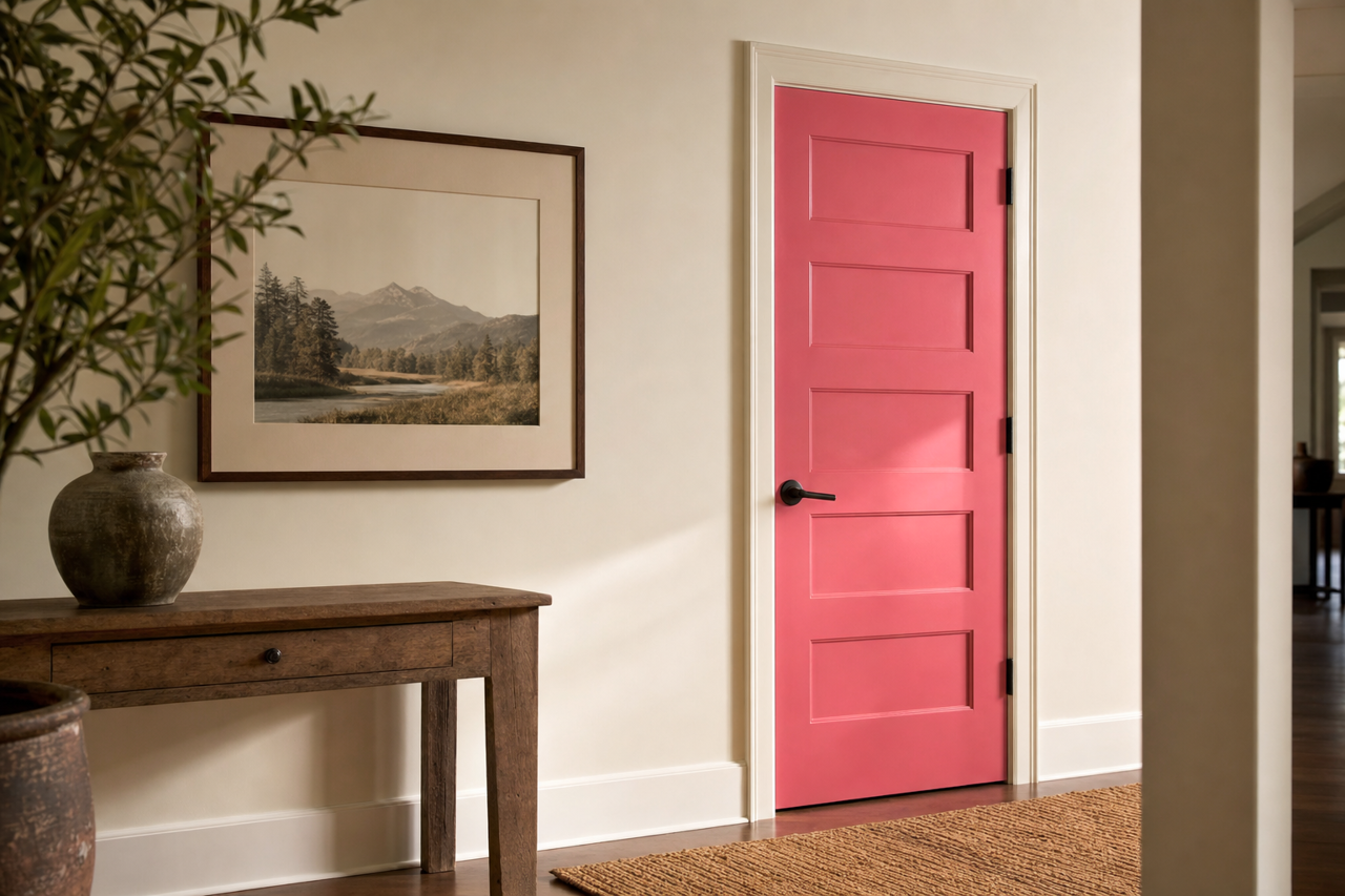 Deco Rose by Benjamin Moore on interior-doors