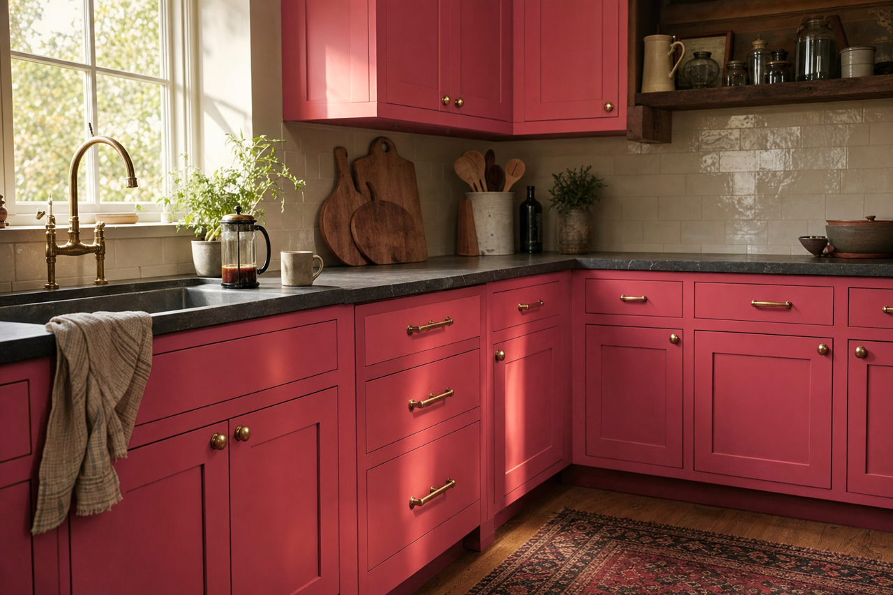 Drop Dead Gorgeous by Benjamin Moore on cabinets