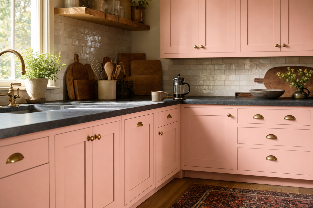 Ballet by Benjamin Moore on cabinets