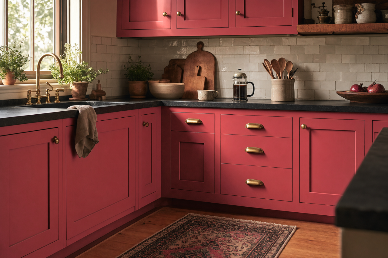 Santa's Suit by Benjamin Moore on cabinets