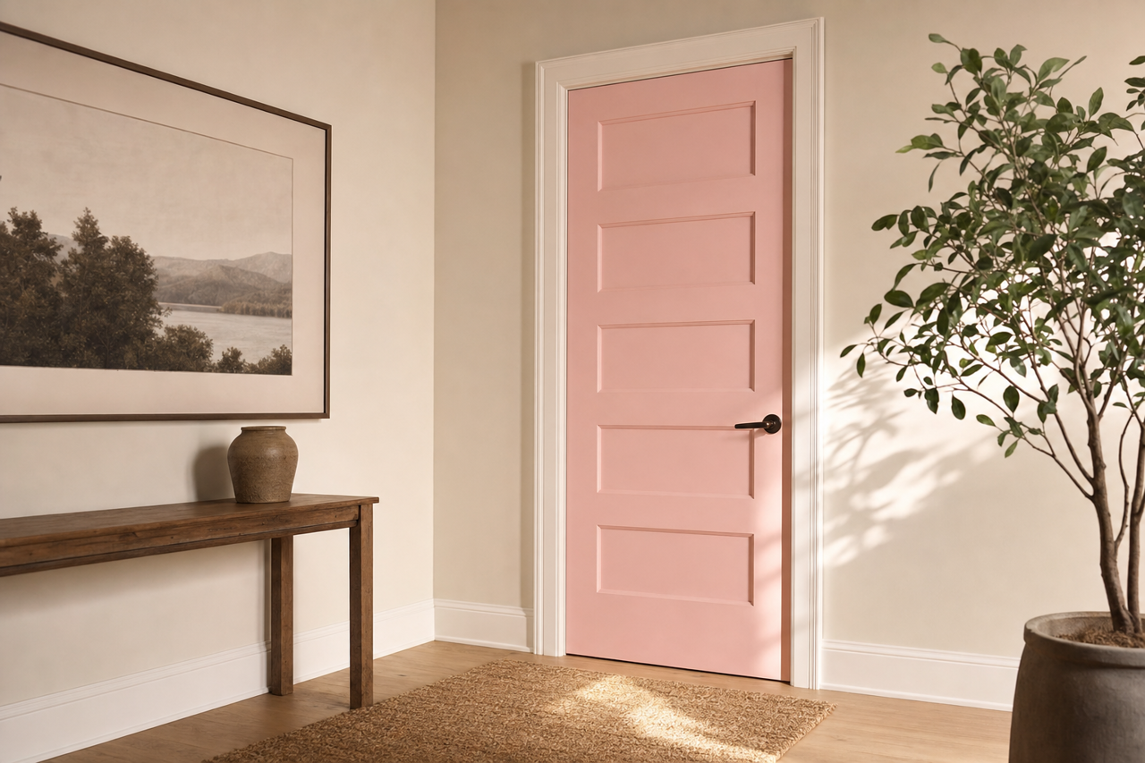 Powder by Benjamin Moore on interior-doors