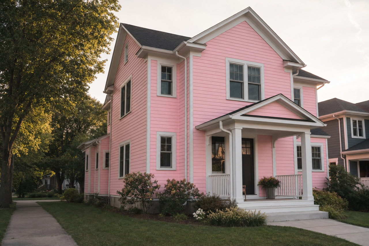 Misted Rose by Benjamin Moore on exterior