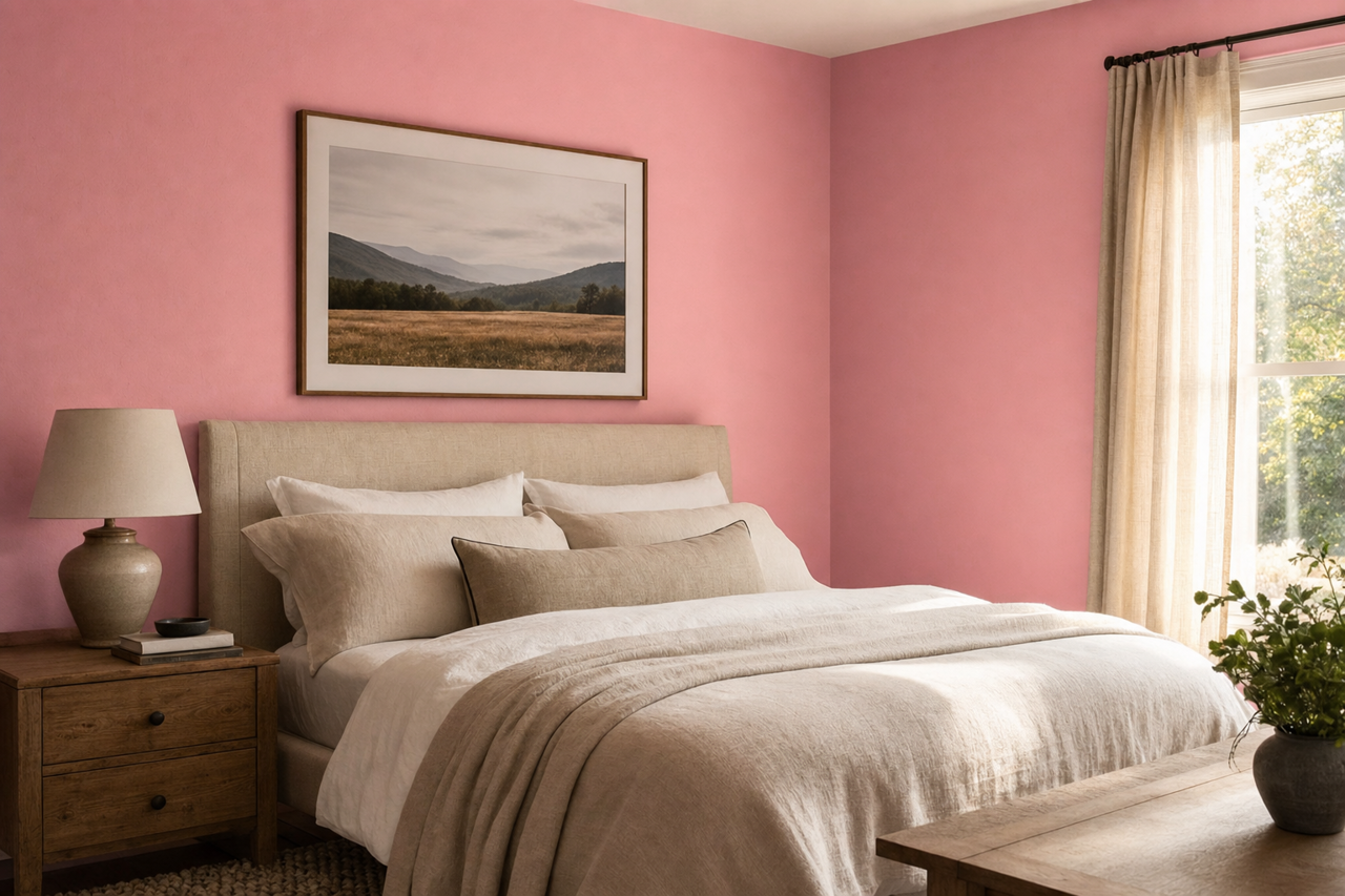 Pink by Benjamin Moore on interiors
