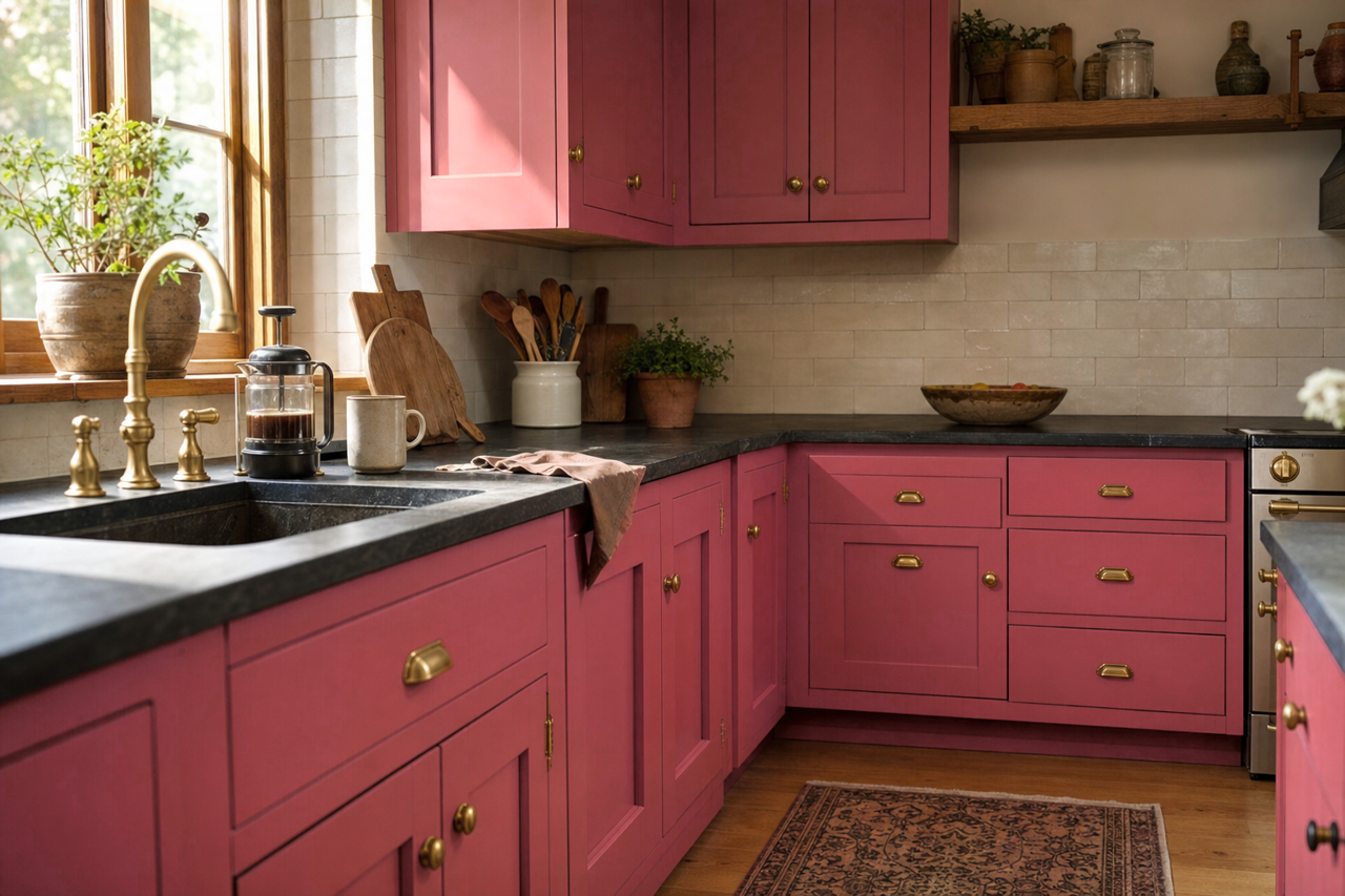 Mardi by Benjamin Moore on cabinets