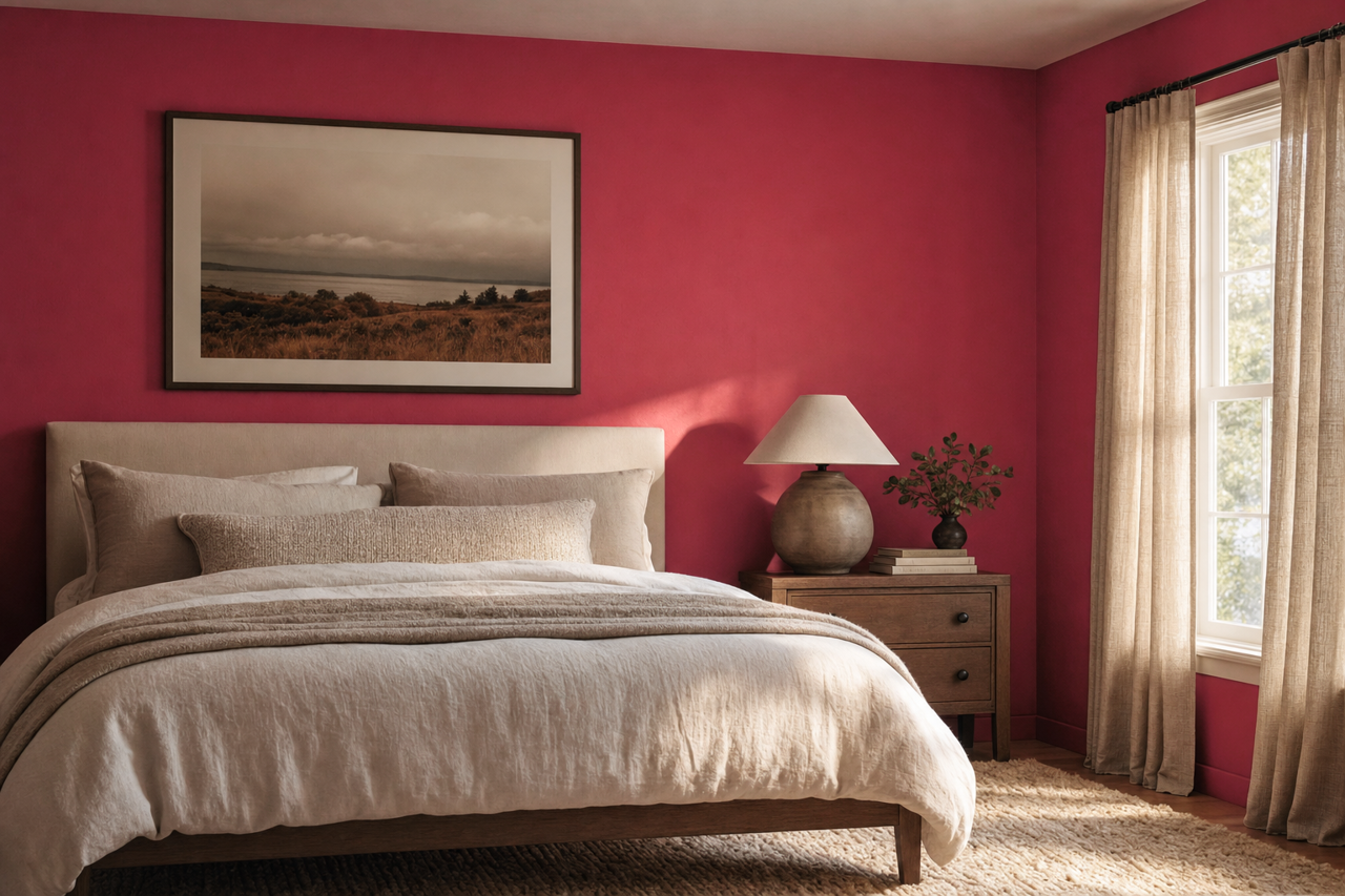 Fuchsine by Benjamin Moore on interiors