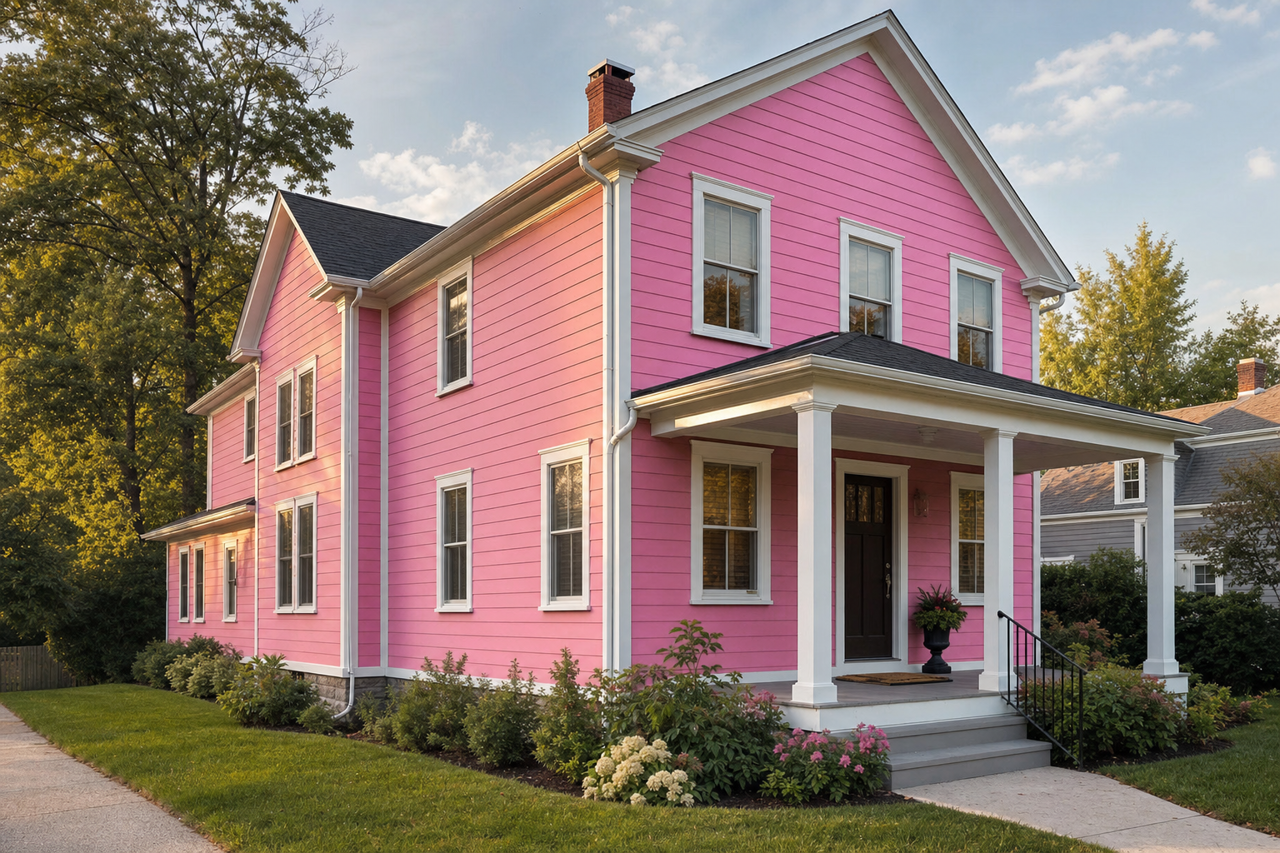 Pink Ladies by Benjamin Moore on exterior