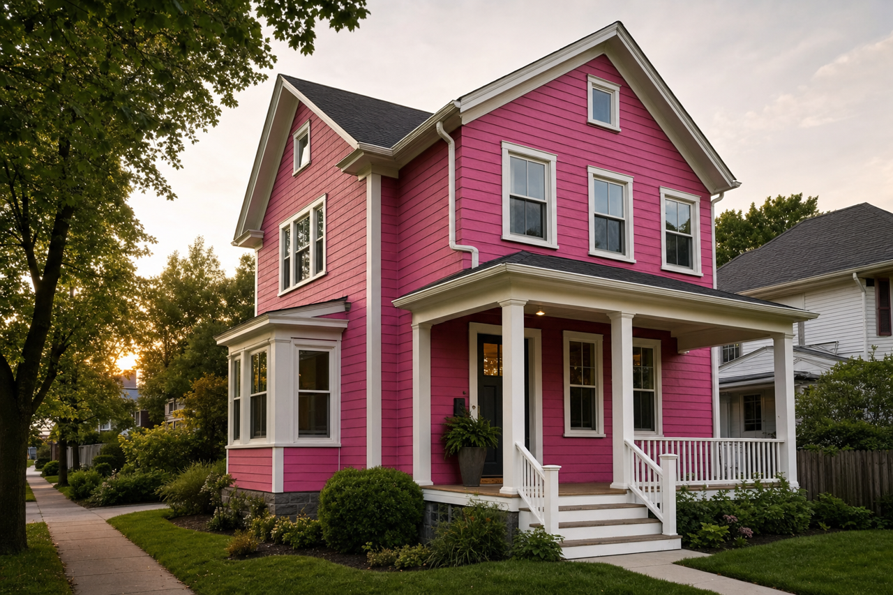 Pink by Benjamin Moore on exterior