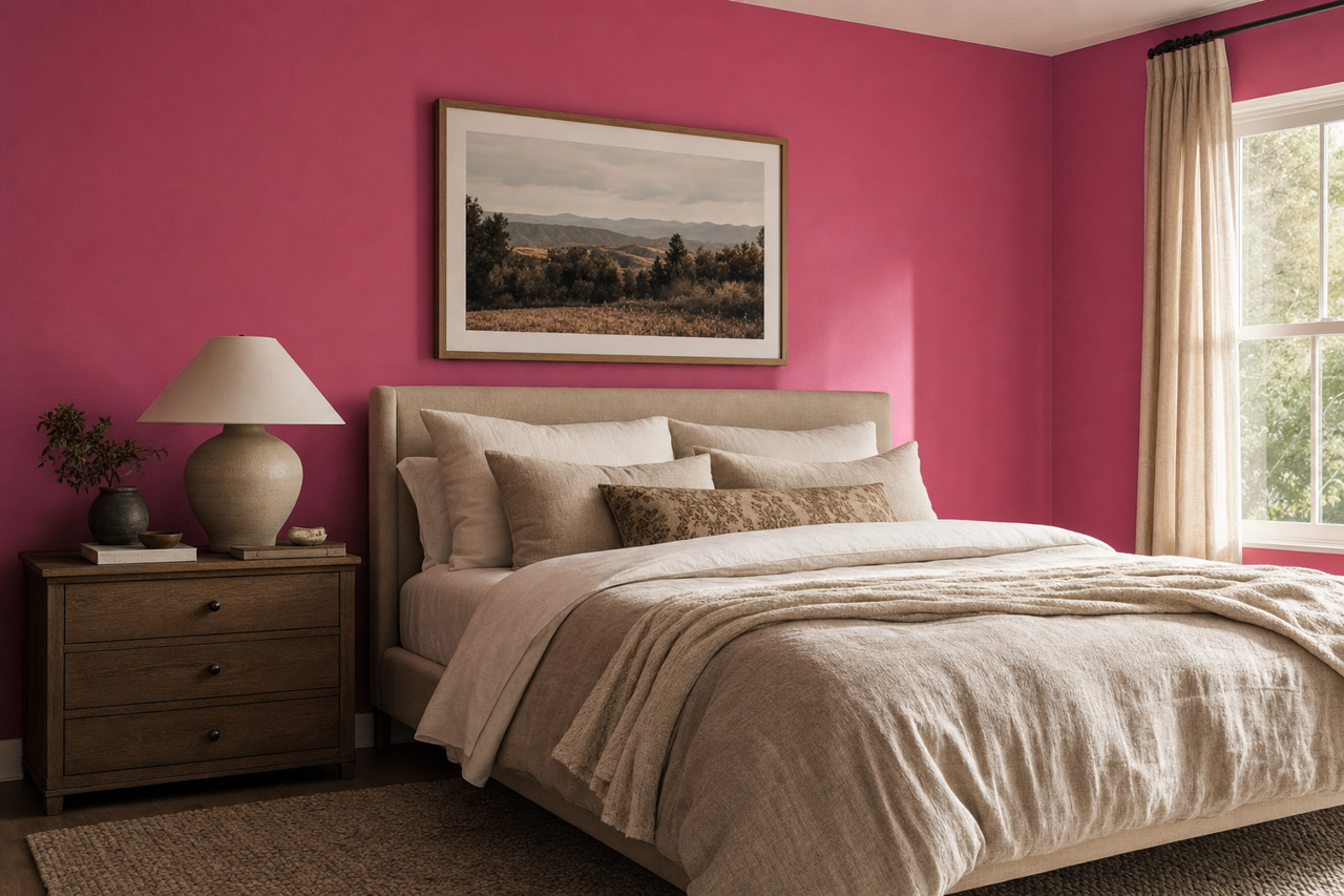 Pink by Benjamin Moore on interiors