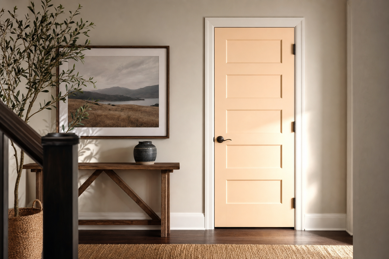 Peach Cider by Benjamin Moore on interior-doors