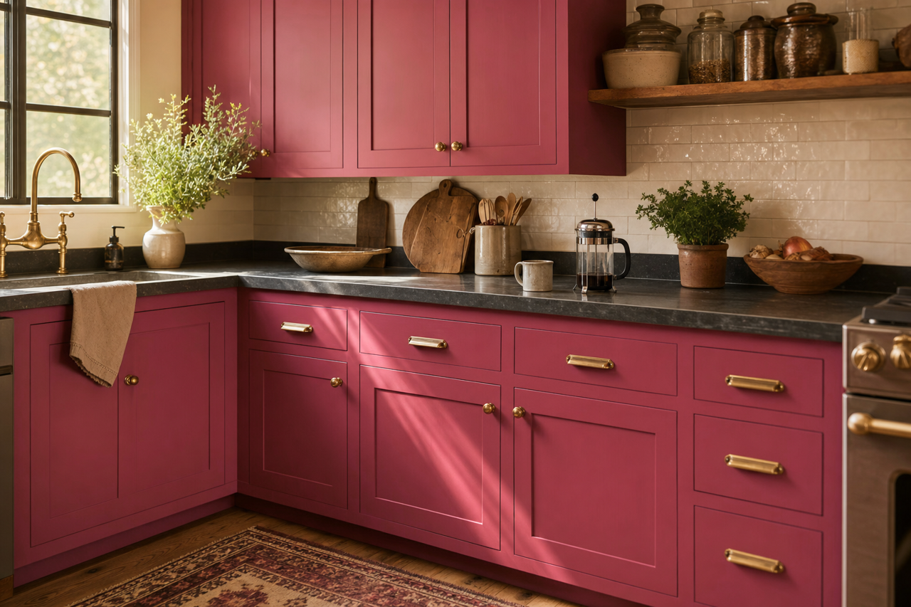 Aniline by Benjamin Moore on cabinets