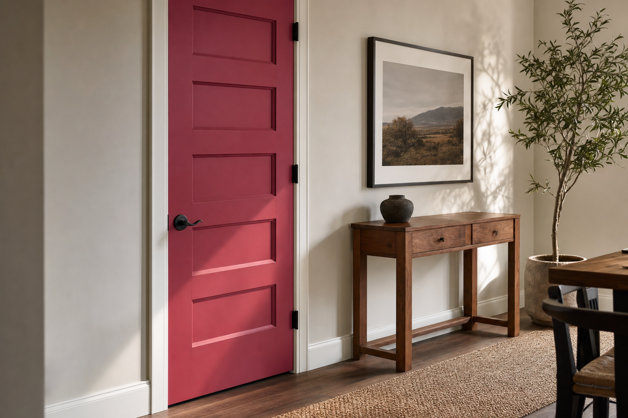 Chinaberry by Benjamin Moore on interior-doors
