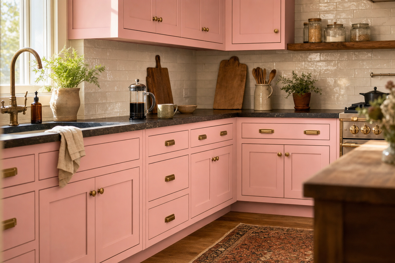 Rose by Benjamin Moore on cabinets