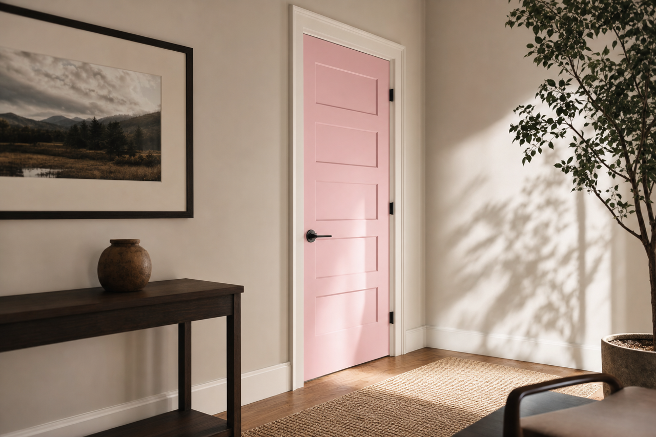 Rose by Benjamin Moore on interior-doors