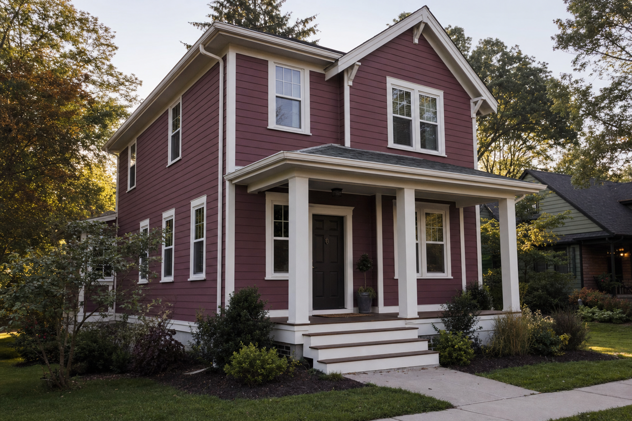 Bottle of Bordeaux by Benjamin Moore on exterior