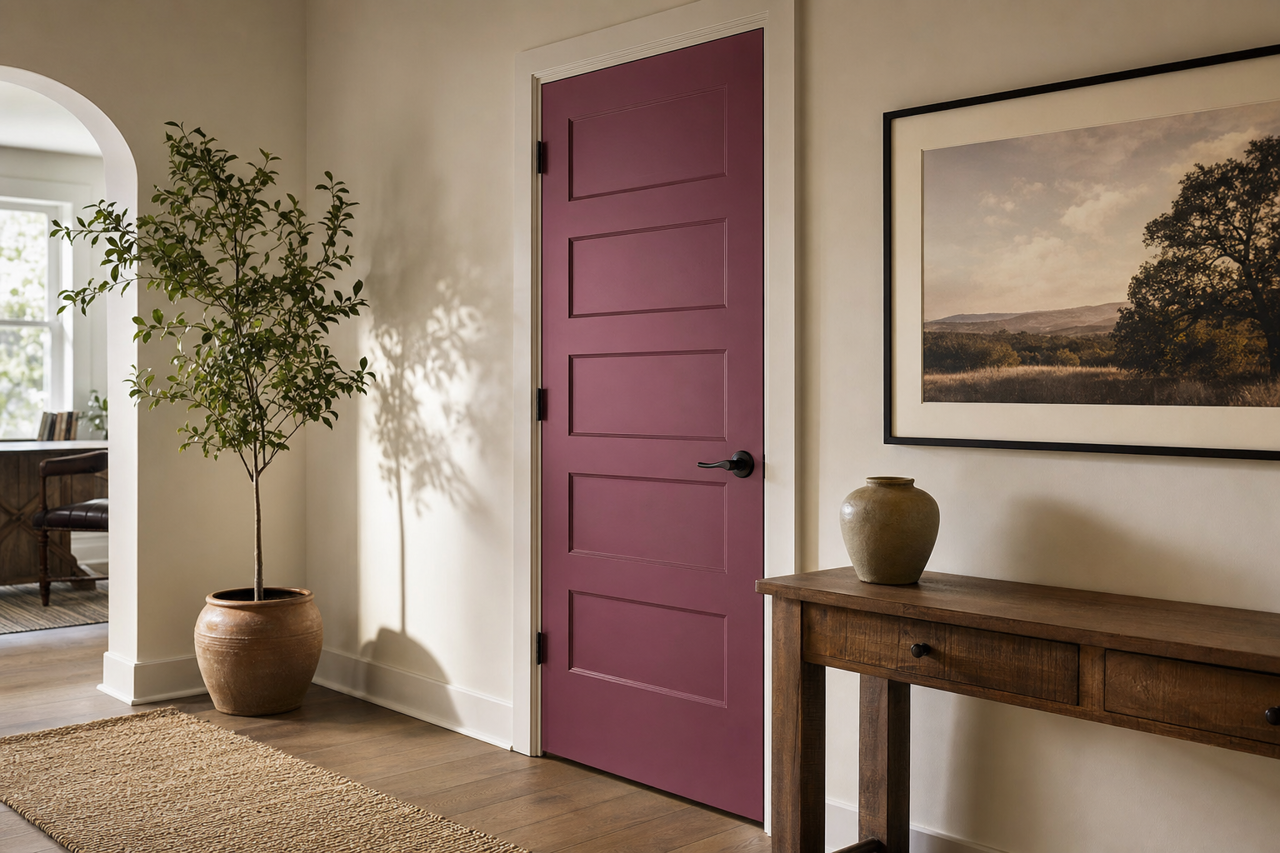 Bottle of Bordeaux by Benjamin Moore on interior-doors