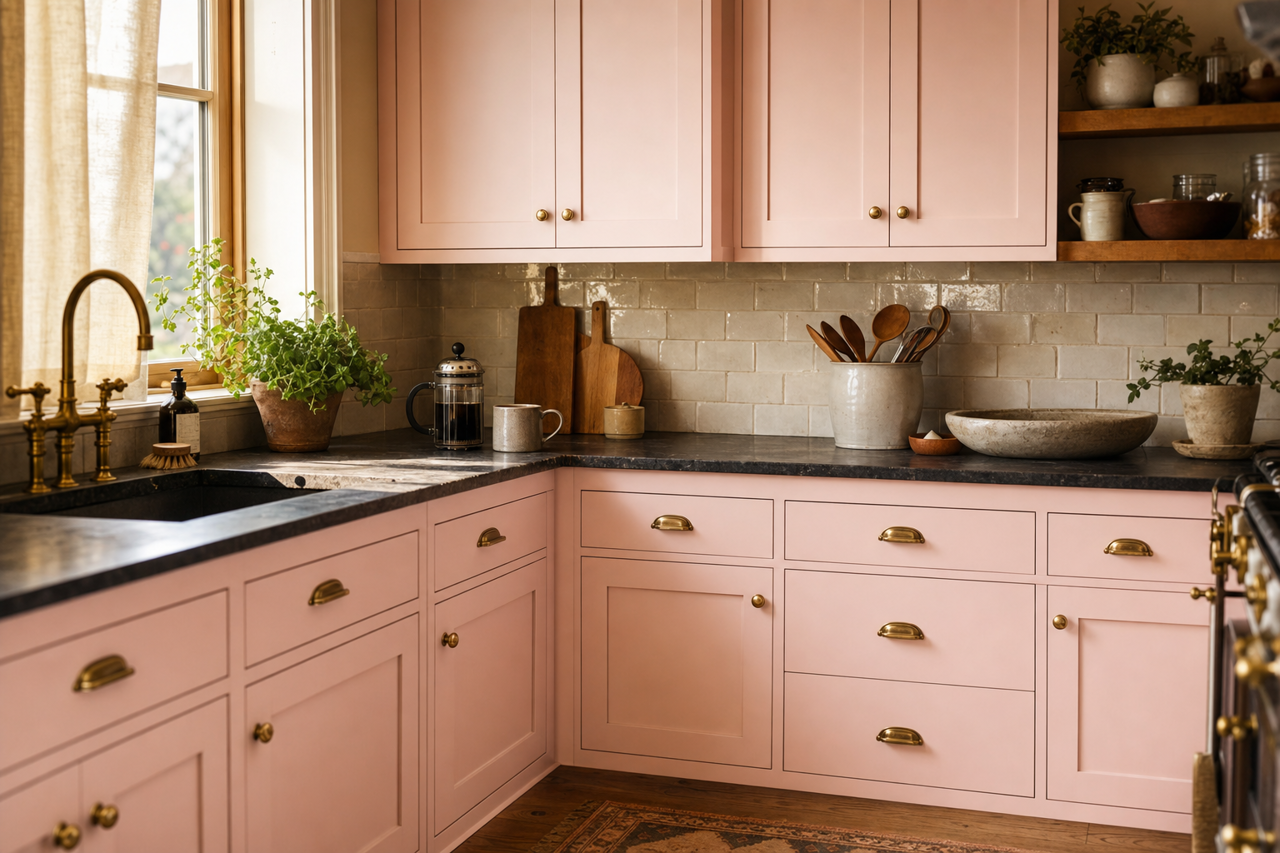 Peppermint by Benjamin Moore on cabinets