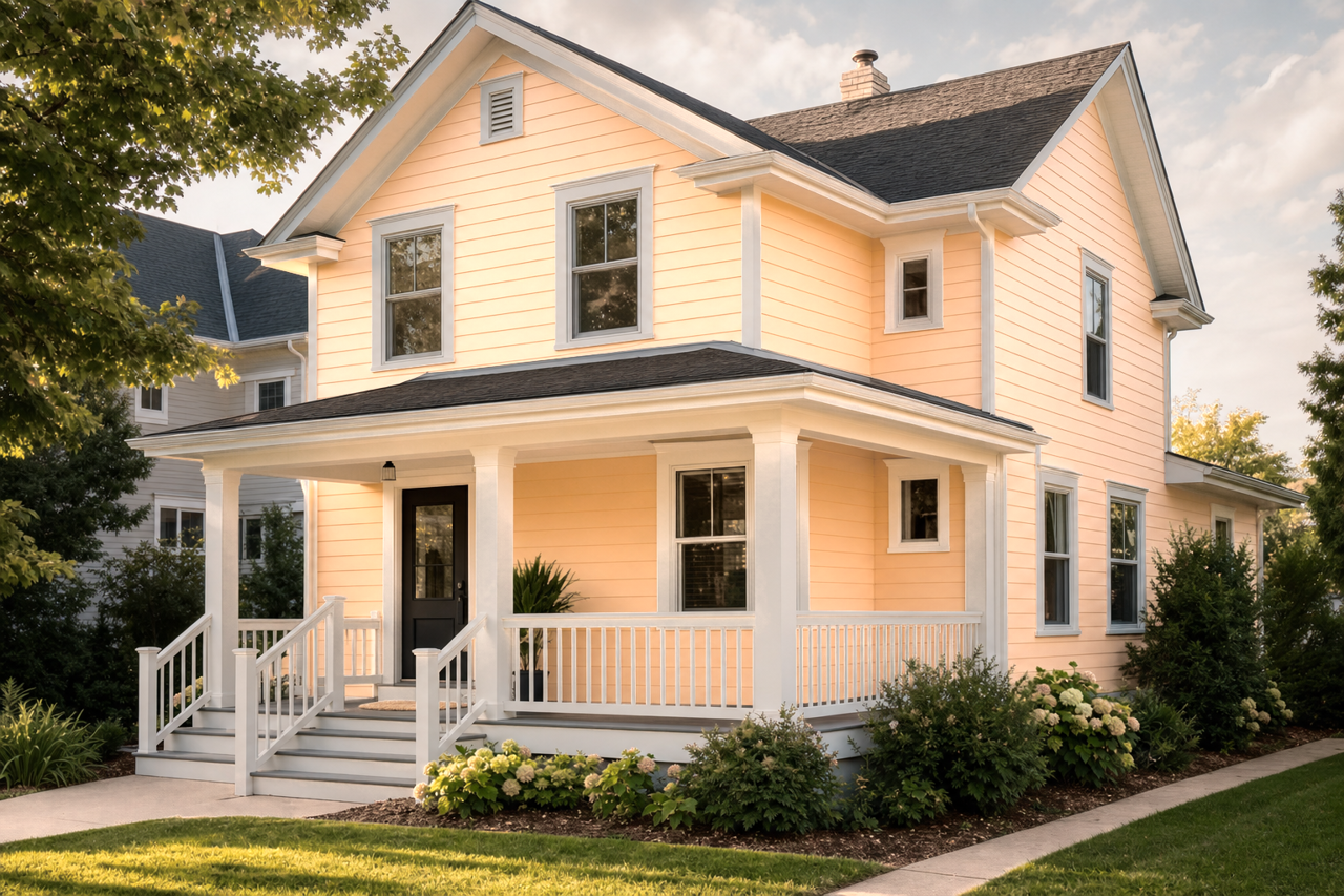 Apricot by Benjamin Moore on exterior