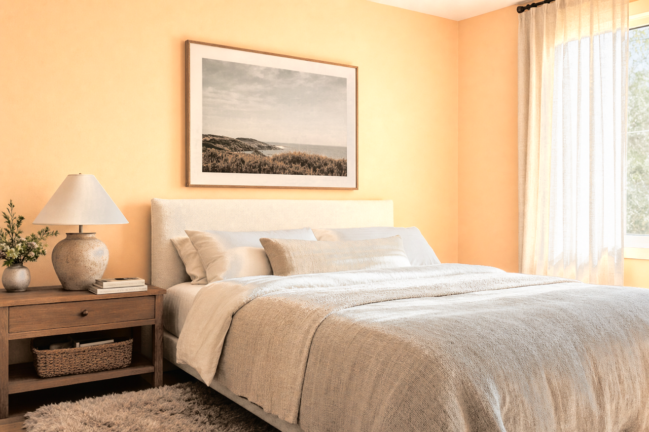 Apricot by Benjamin Moore on interiors