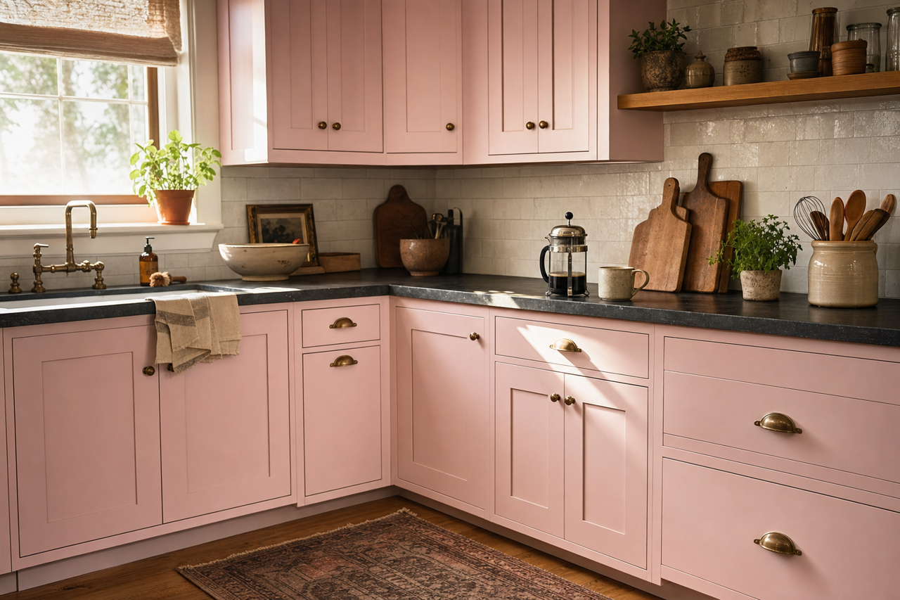 Misty by Benjamin Moore on cabinets